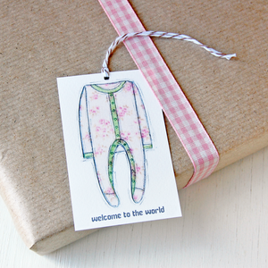 New Baby Gift Tag / Pinks & Greens