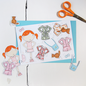 Clara Paper Doll Bedtime Outfits Card