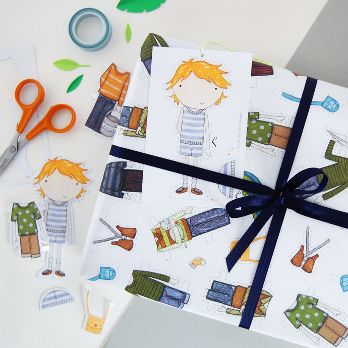 Colin Paper Doll Wrapping Paper
