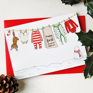 Baby's First Christmas Washing Line Card